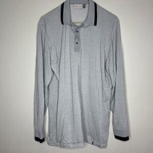 Mens‎ Kjus Siard Grey Knit Polo Long Sleeve Wool Blend XL